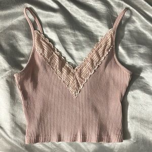 Pink Lace Crop Top